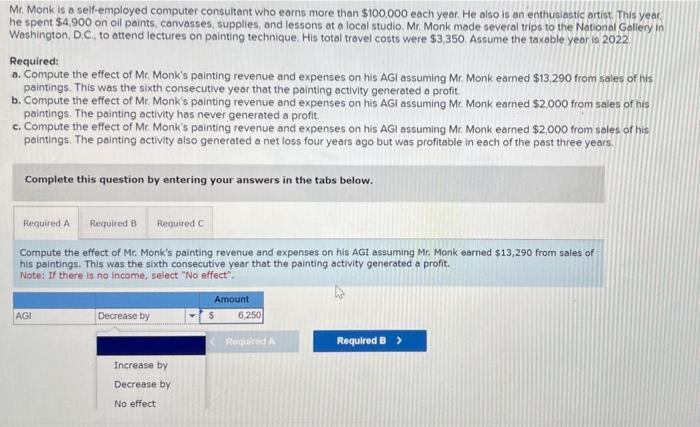 all 3 parts please! Mt. Monk is a self-employed computer consultant who