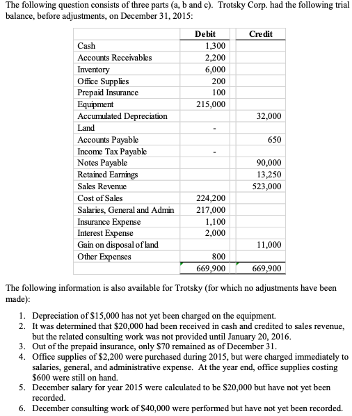  Please answer a, b, and c with explanations: Requirement: Show the