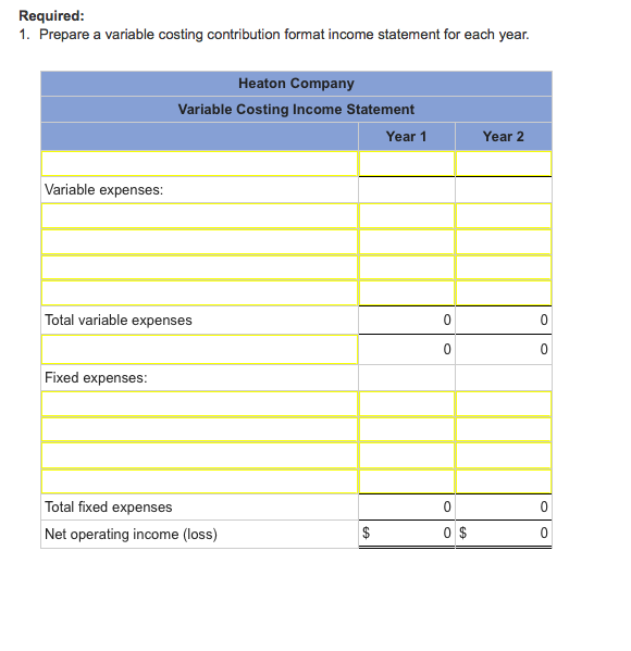 LO6-3] During Heaton Company's first two years of operations, the company reported