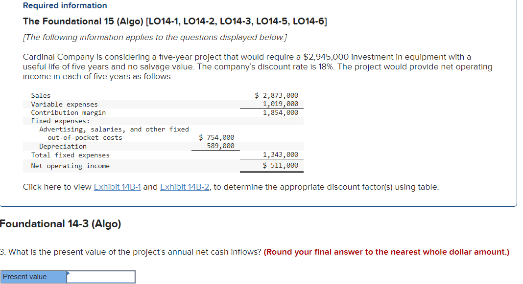  4. What is the project's net present value? (Round final answer