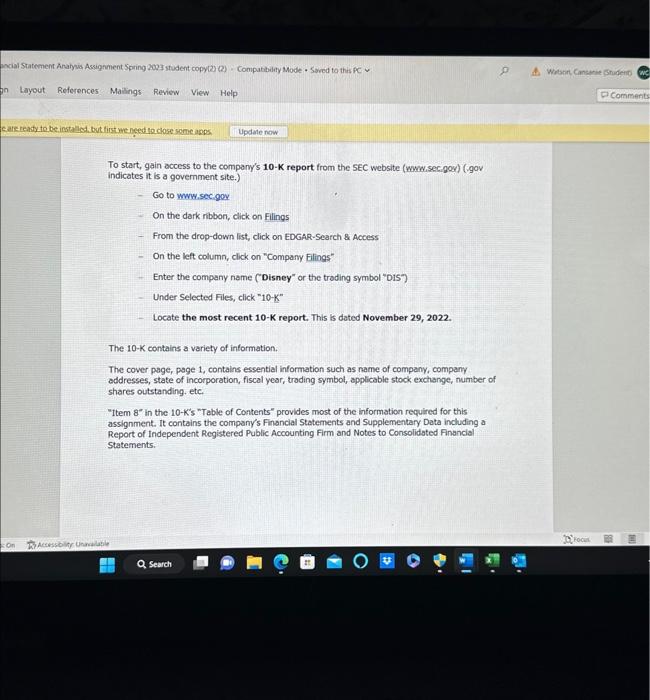 Disney Company ("Disney, "DIS, ok 0001744489) to provide information and recommendations to