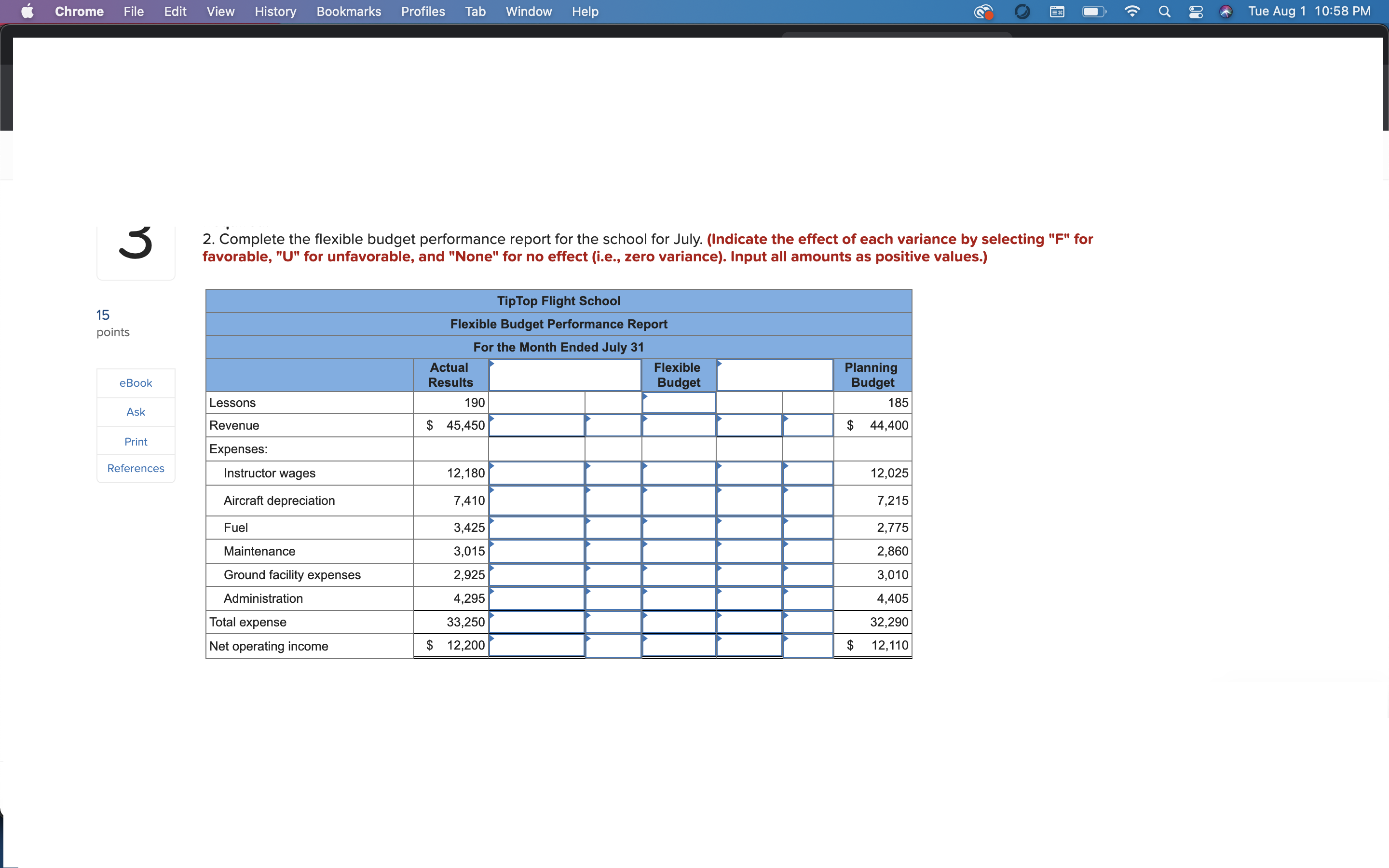 municipal airport. The school's owner and manager has been attempting to evaluate