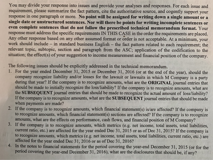 and potential claims or assessments in which M Company is a defendant