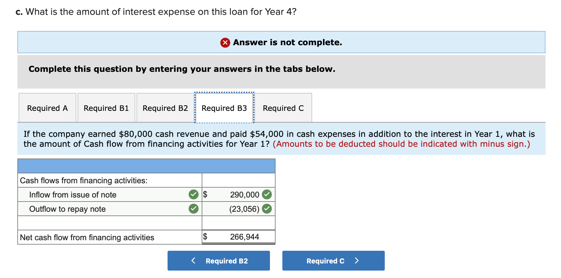 $23,056 24,209 25,419 Required a. Using a financial statements model, record the