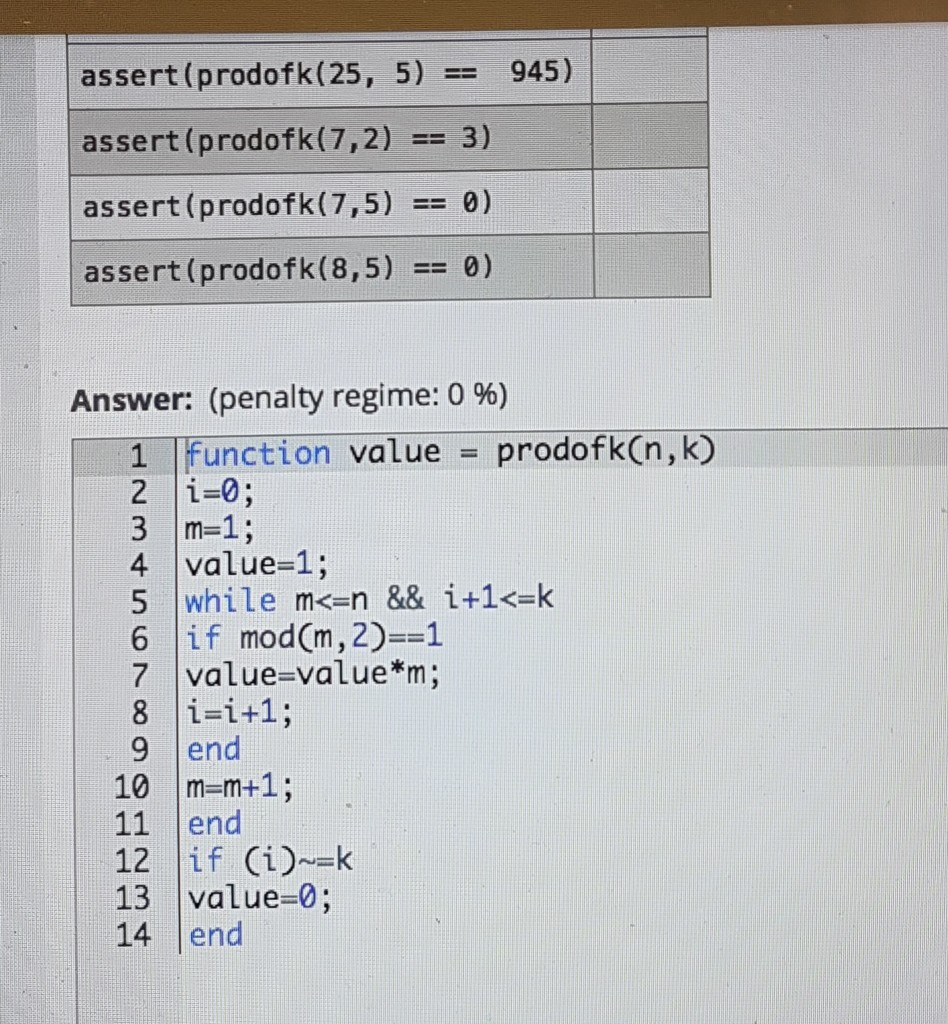 prodofk that will receive two positive integers n and k and will
