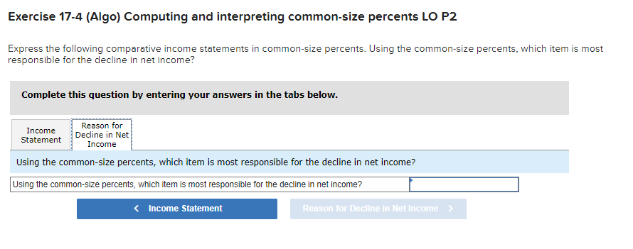 following comparative income statements in common-size percents. Using the common-size percents, which