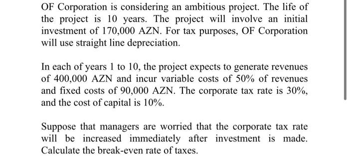i need full detailed answer with handwritten calculations, NO EXCEL OF Corporation