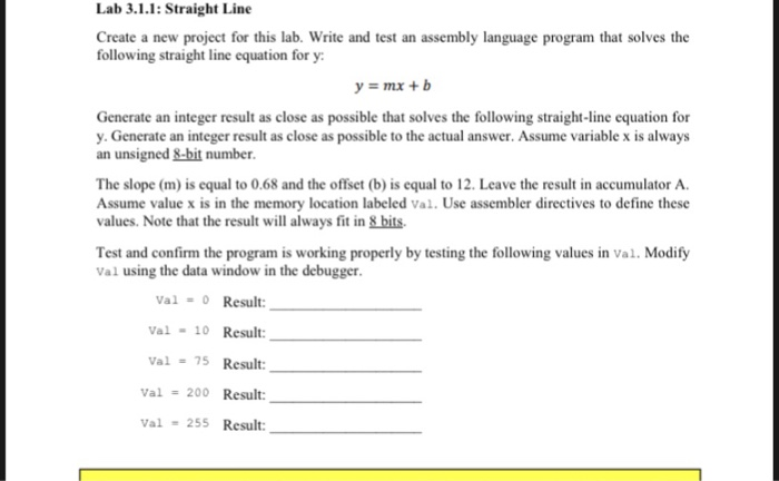 Use assembly language Lab 3.1.1: Straight Line Create a new project