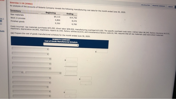  CALCULATOR PRINTER VERSOON 4 RACK Exercise 1-16 (Video) An analysis of