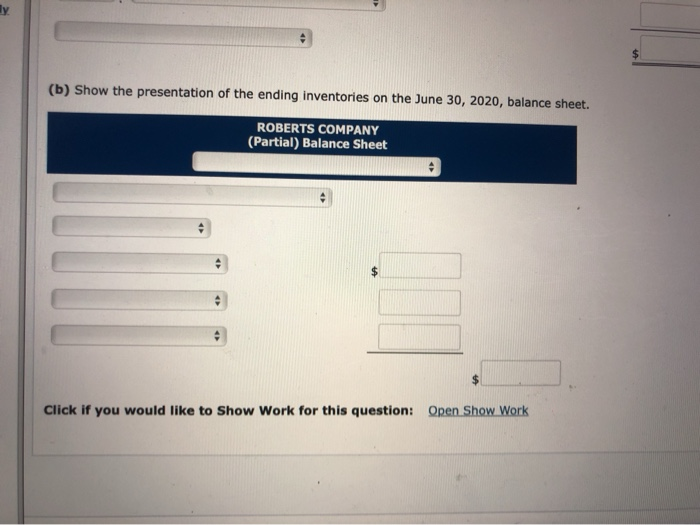 the month ended June 30, 2020. Inventory Beginning Ending Raw materials $9,110