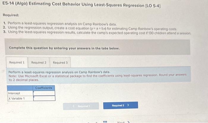 information applies to the questions displayed below.] Camp Rainbow offers overnight summer