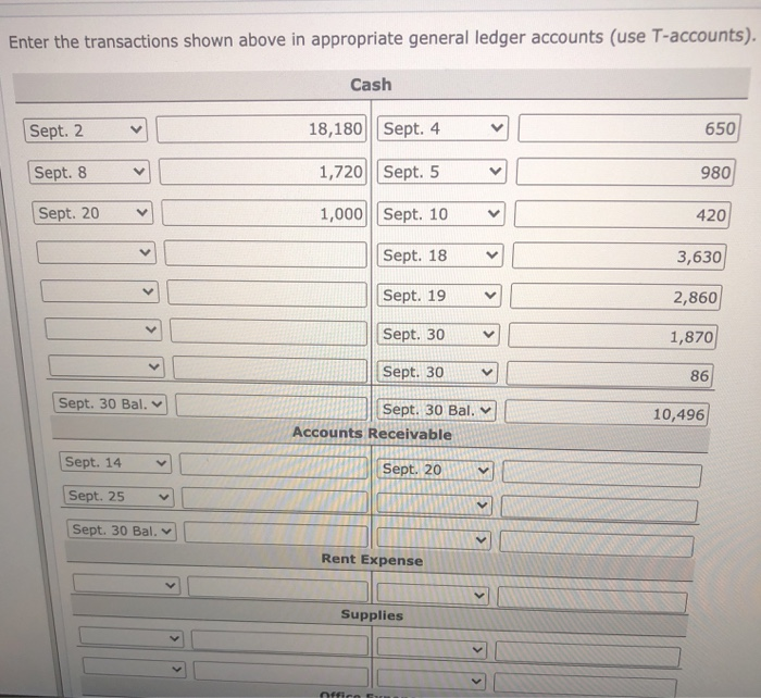 are the transactions of Donald Martin, D.D.S., for the month of September