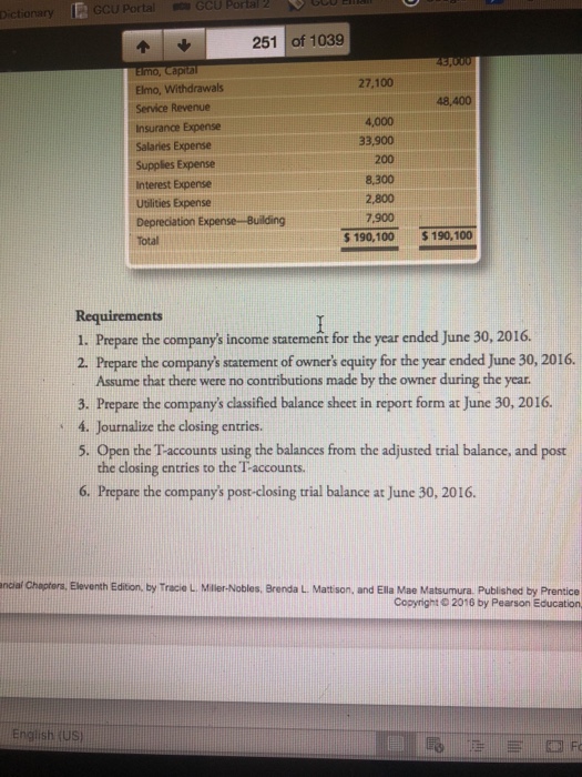 GCU Portal oudo 251 of 1039 4 P4-28A Preparing financial statements incduding
