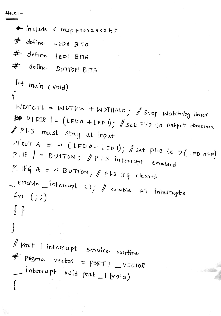 Microprocessors Class Using a CCS progect Please Provide Copyable Code Write a