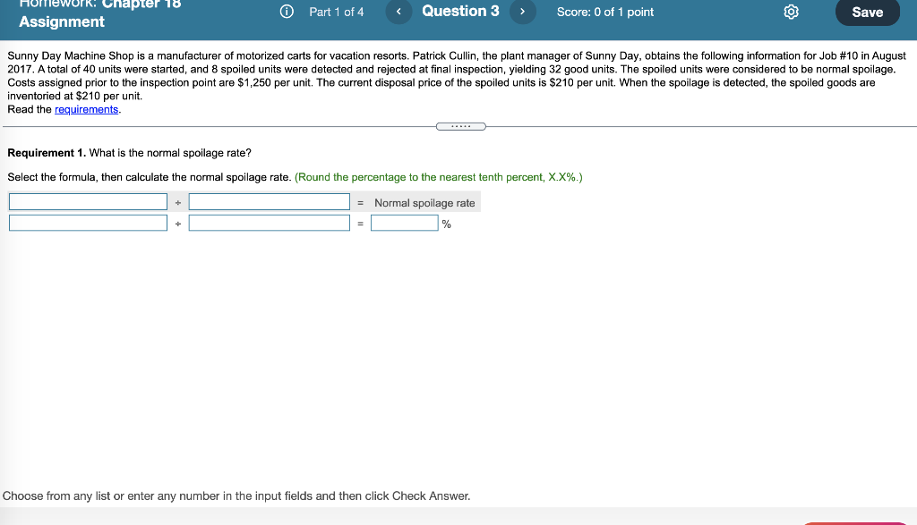Homework: Chapter 10 Assignment 0 Part 1 of 4 Question 3