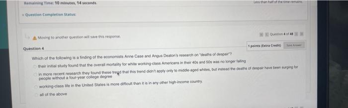  Remaining Time 10 minutes, 14 seconds Question Completion Status A Moving