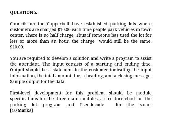 For the first level, help me out with the module specifications for