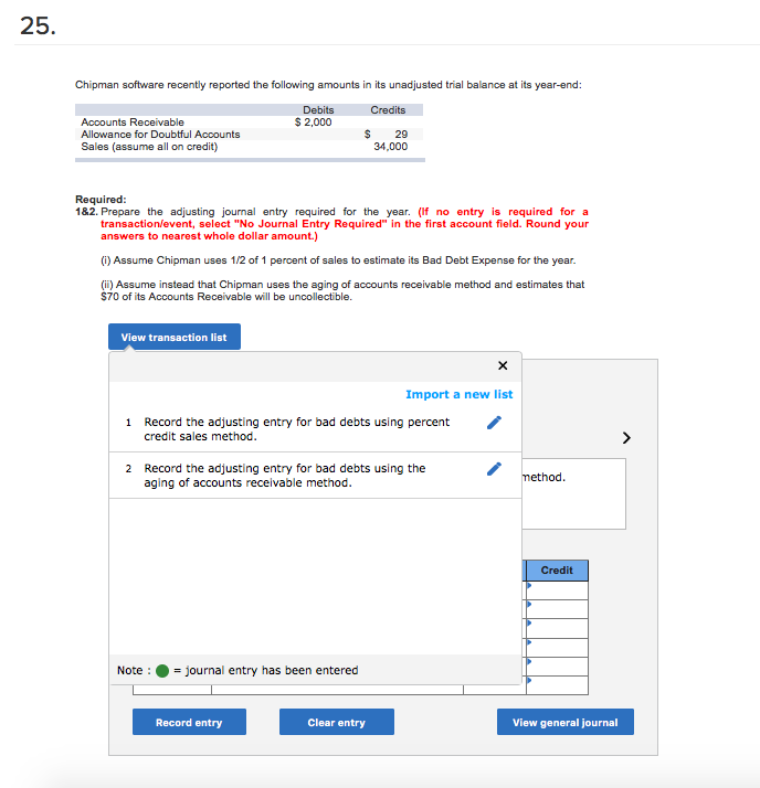 25. Chipman software recently reported the following amounts in its unadjusted