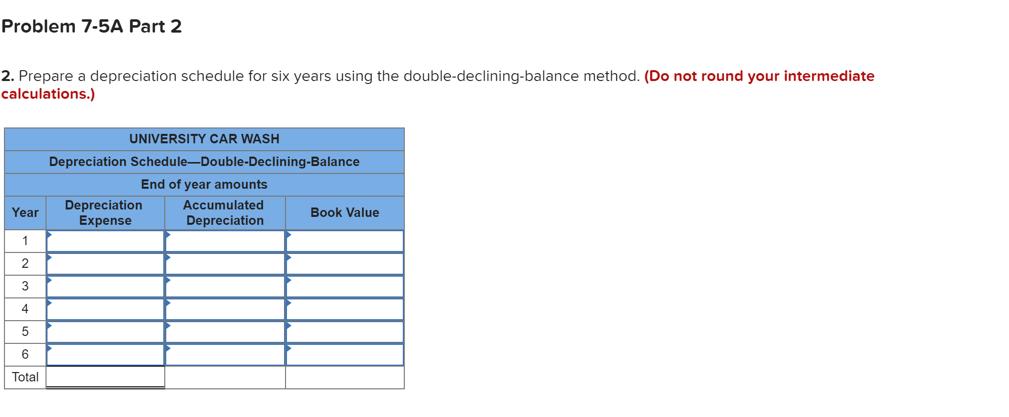 [The following information applies to the questions displayed below.] University Car Wash