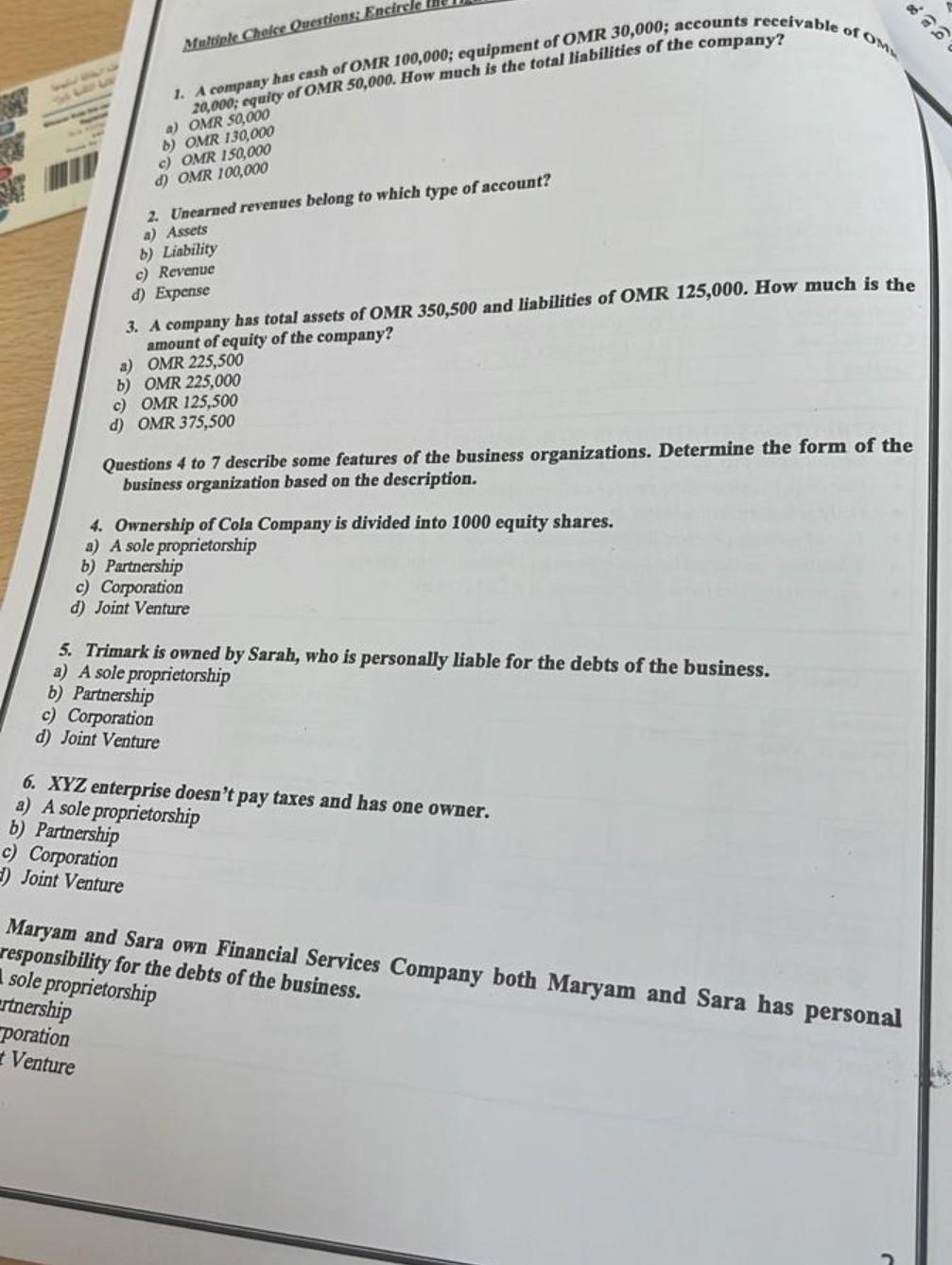  Please only select the correct answer from question 1 to 15