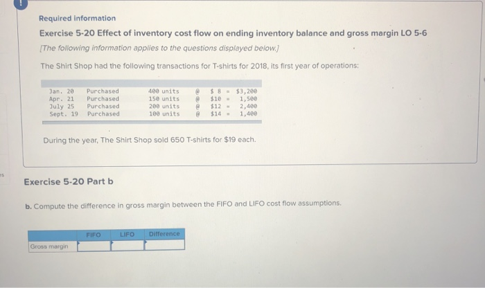Effect of inventory cost flow on ending inventory balance and gross margin