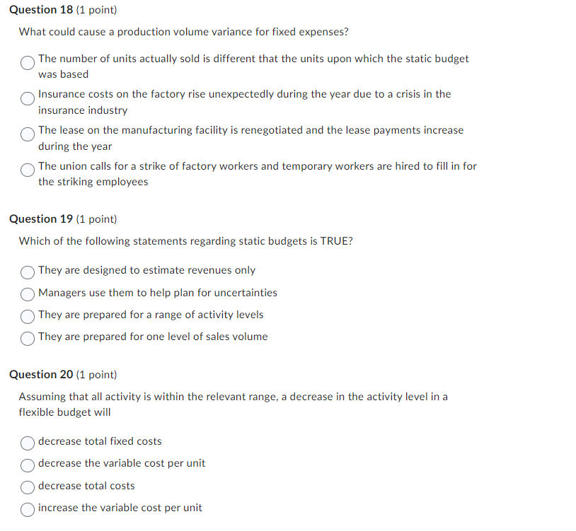 a product until an order is received Direct materials, direct labour and