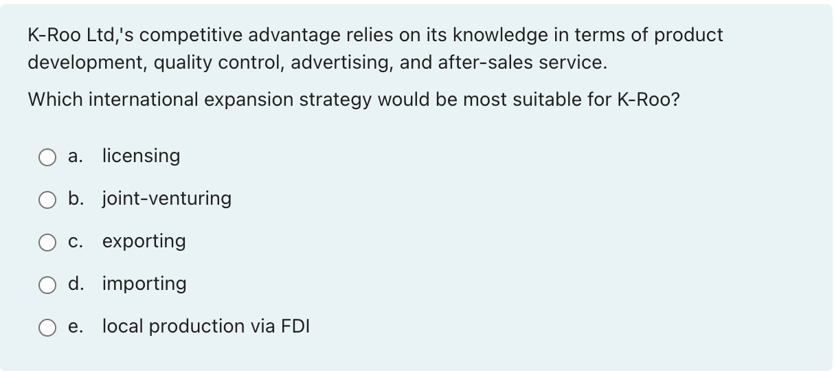 K-Roo Ltd,'s competitive advantage relies on its knowledge in terms of