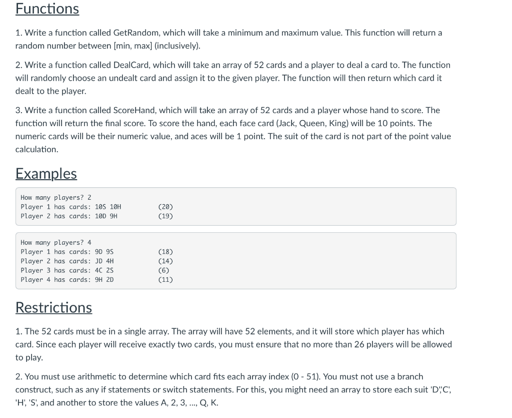 and restrictions and follow the example EXACTLY! 1. Write a function called
