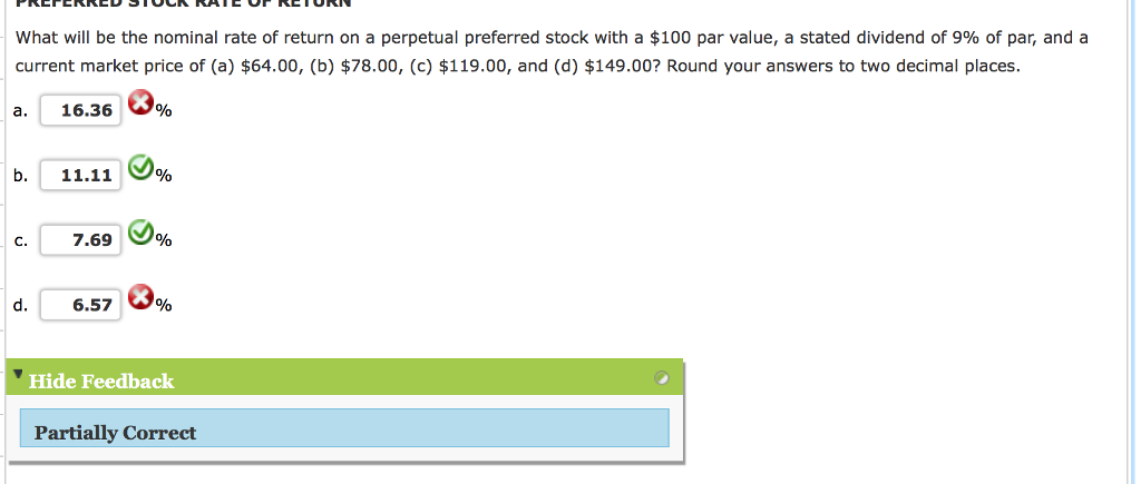 please explain what will be the nominal rate of return on a