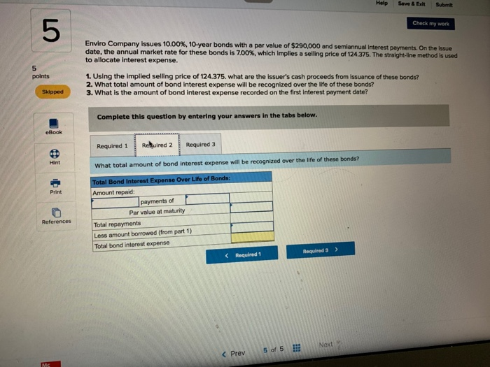 points Enviro Company issues 10.00%, 10-year bonds with a par value of