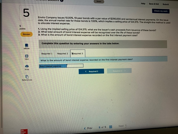 $290,000 and semiannual Interest payments. On the issue date, the annual market