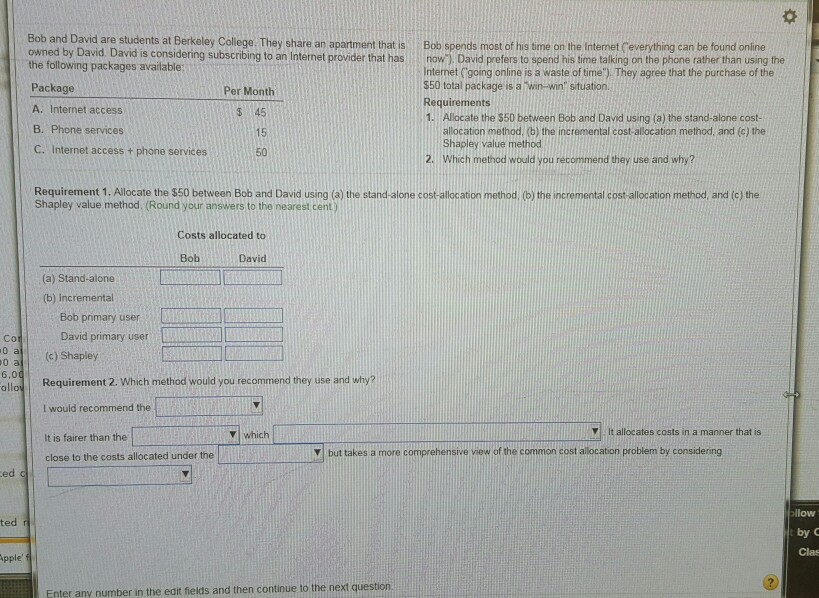  please help Bob and David are students at Berkeley College. They