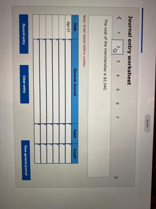 uses a perpetual inventory system and the gross method. Apr. 1 Sold