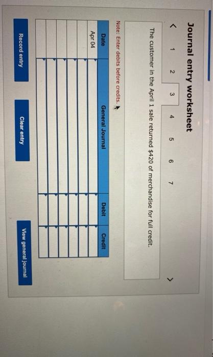 merchandise for $3,400, with credit terma n/30; invoice dated April 1. The