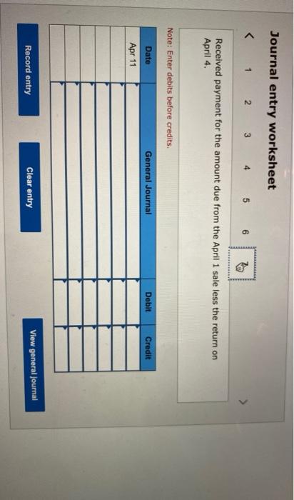 for $1,200, with credit terms of 1/10, n/30; invoice dated April 8.