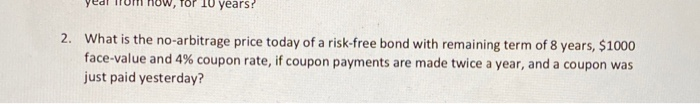 What is the answer if the Yield to Maturity rate of 10