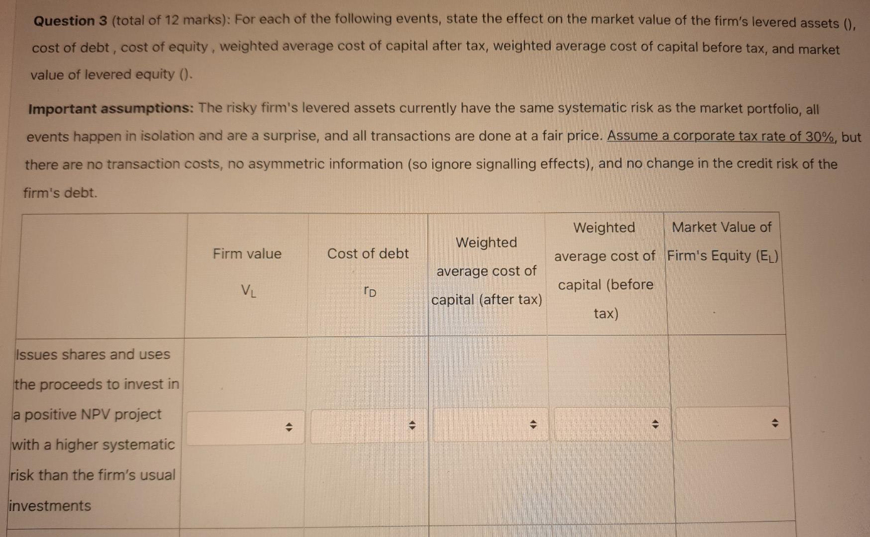 Old MathJax webview Question 3 (total of 12 marks): For each of