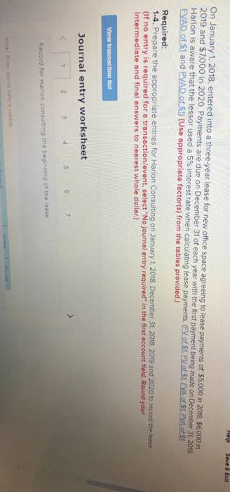  Help Save & Exit On January 1, 2018. entered into a