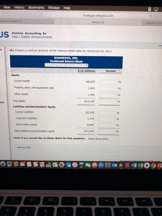 13-5 Suppose the comparative balance sheets of Shamrock, Inc. are presented here.