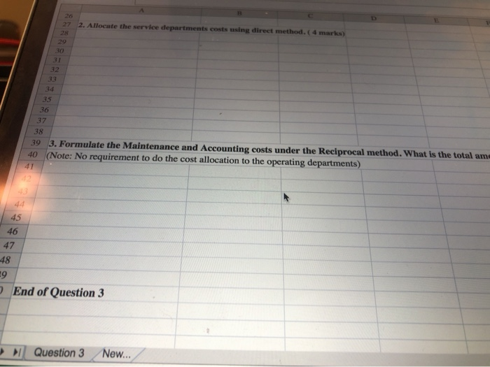 marks) E 1 2 3 5 MF Ltd. has 2 service departments