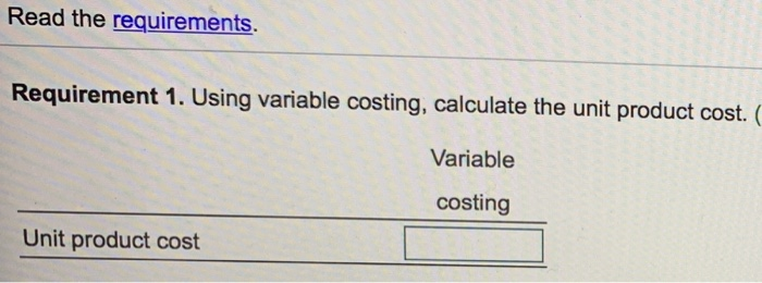 to nearest cent) REQUIREMENT 2 Prepare an income statement using the contribution