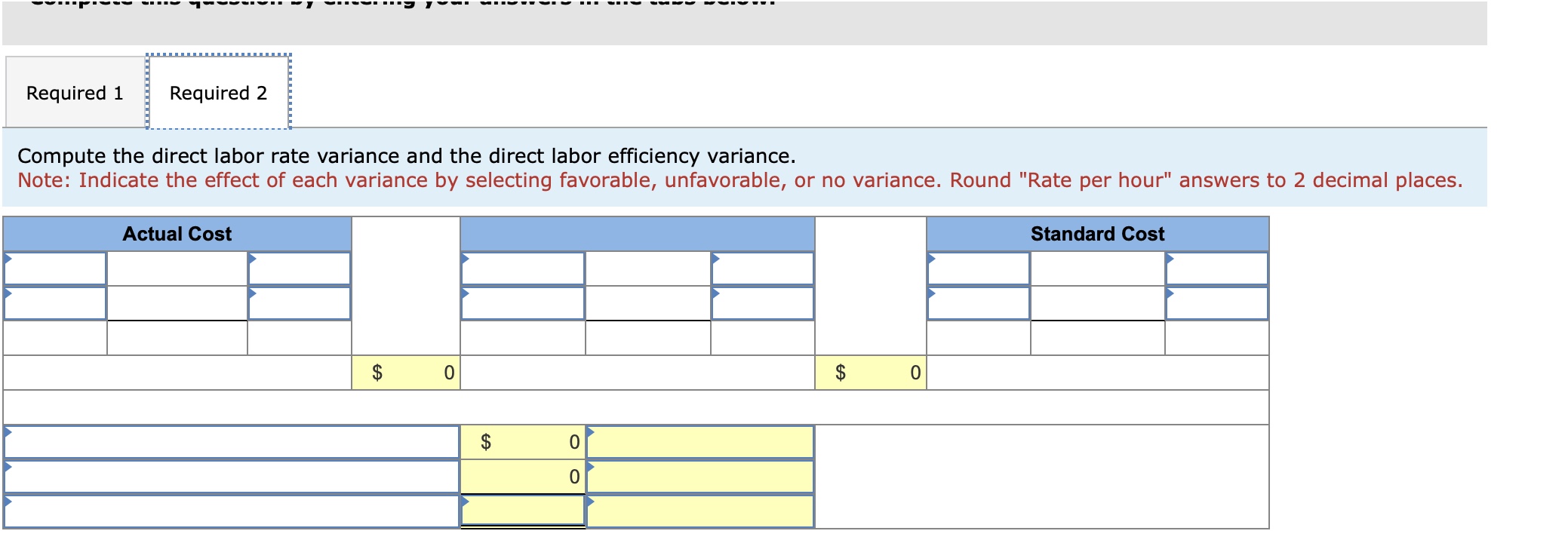 Company has set the following standard cost per unit for direct materials