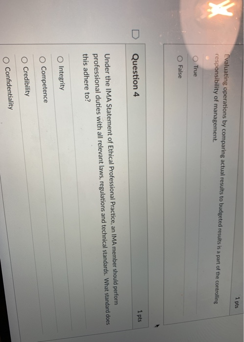 run the company. O True False Question 2 1 pts The primary