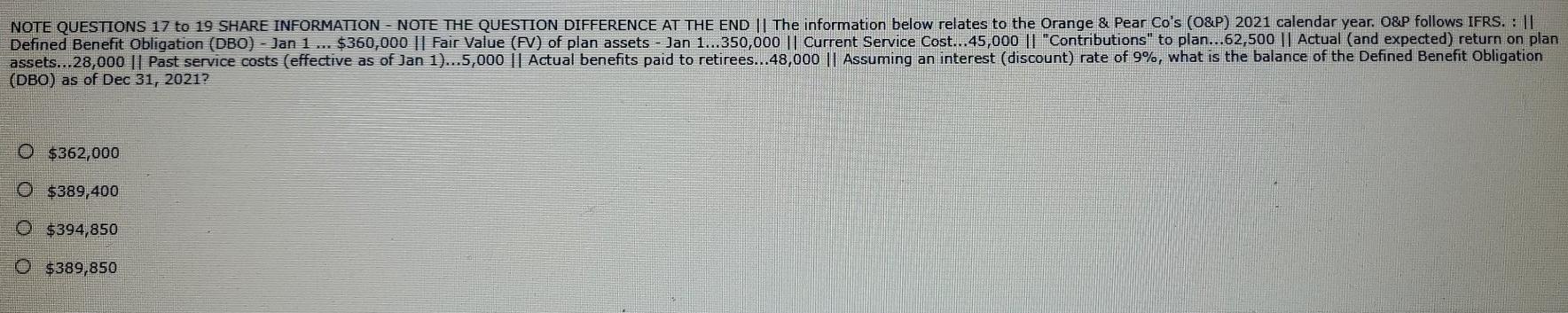  NOTE QUESTIONS 17 to 19 SHARE INFORMATION - NOTE THE QUESTION