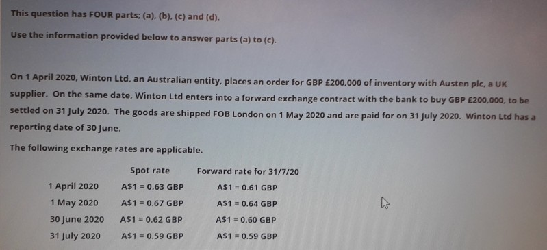  This question has FOUR parts: (a), (b). (c) and (d). Use