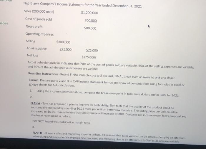  PLEASE HELP parts B and C = Plan B and Plan