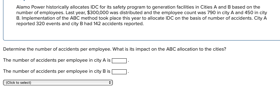 Alamo Power historically allocates IDC for its safety program to generation