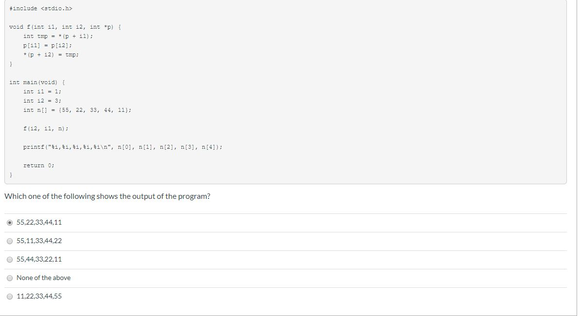 pLEASE HELP #include ! void f(int il, int i2, int *p int