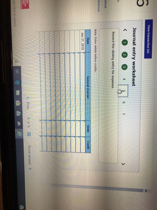 products On January 31, 2019, the firm's worksheet showed the following adjustments