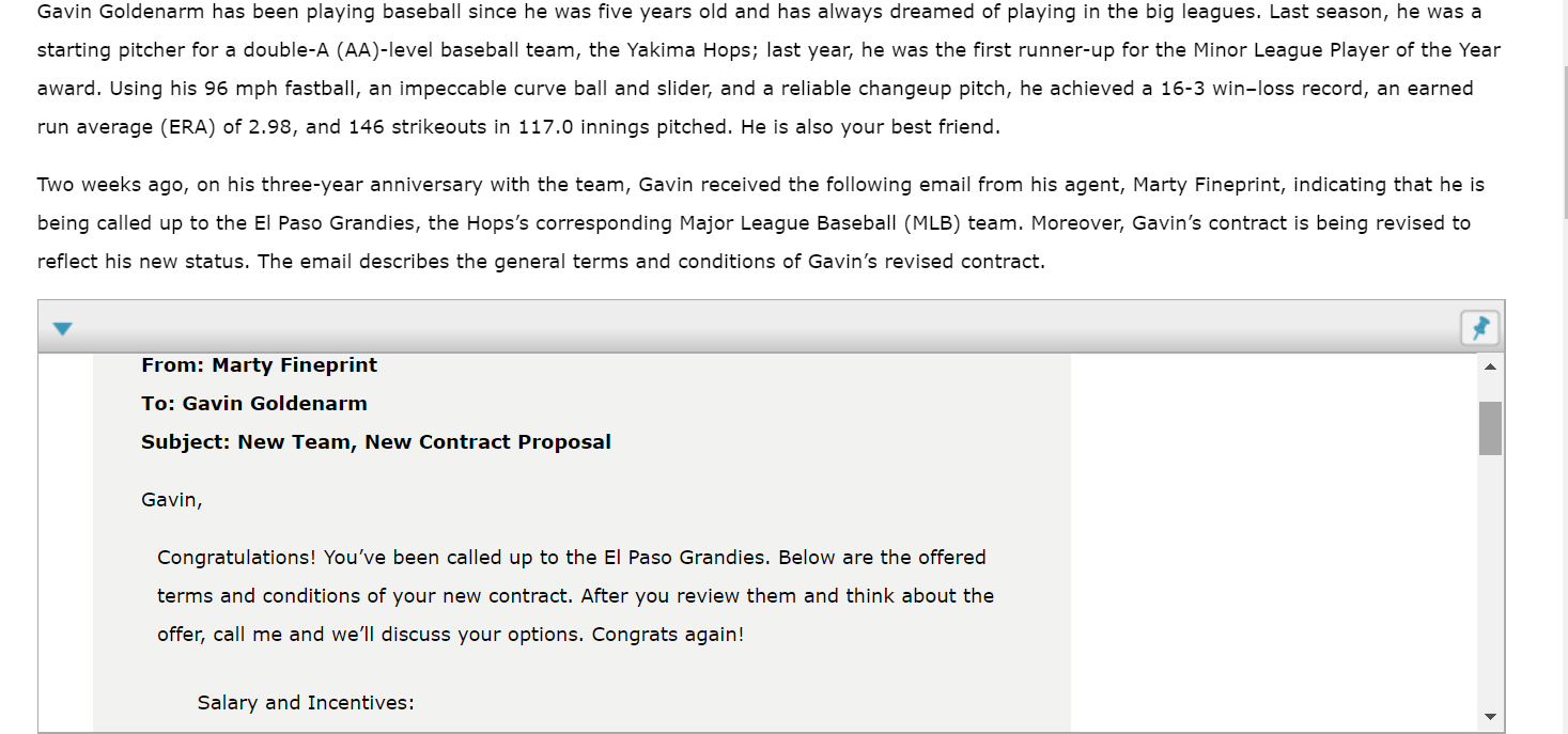 Please fill in the blanks for the evaluation worksheet Gavin Goldenarm's Contract